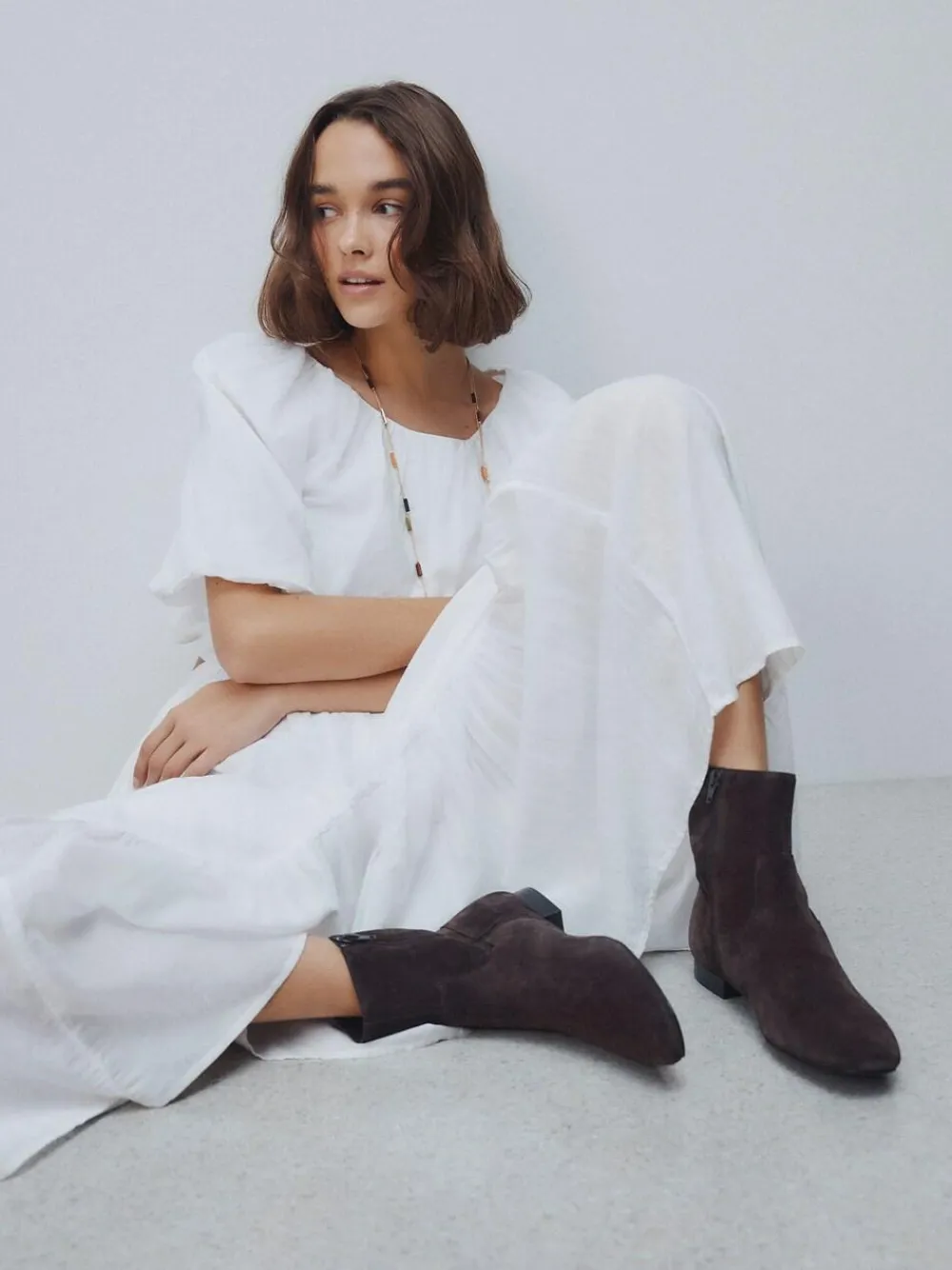 Next Forever Comfort® Flat Ankle Boots Chocolate Brown Suede