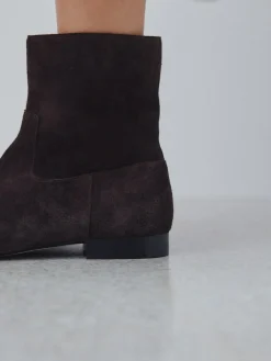 Next Forever Comfort® Flat Ankle Boots Chocolate Brown Suede