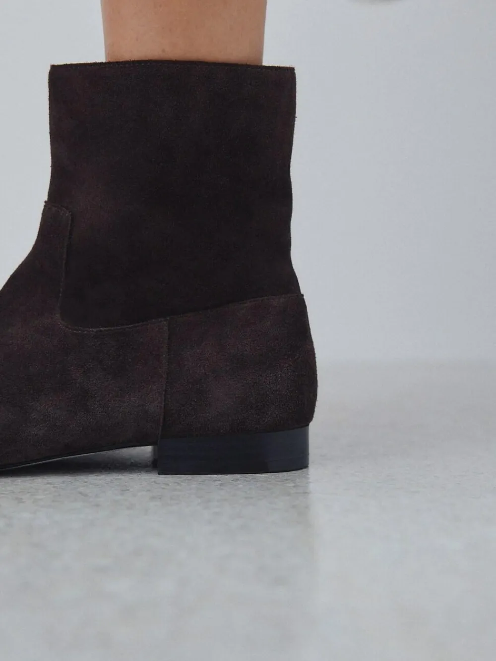 Next Forever Comfort® Flat Ankle Boots Chocolate Brown Suede