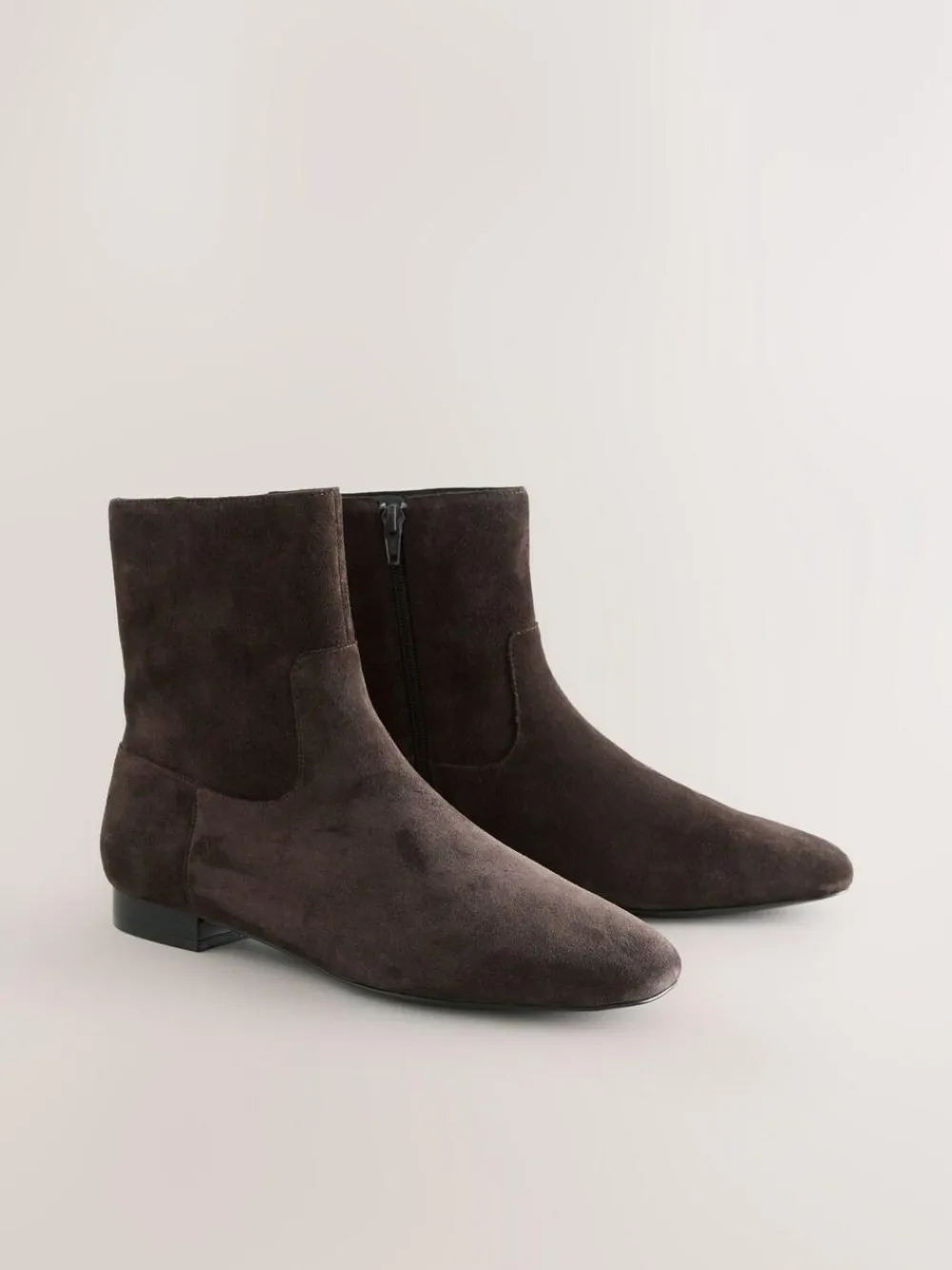 Next Forever Comfort® Flat Ankle Boots Chocolate Brown Suede