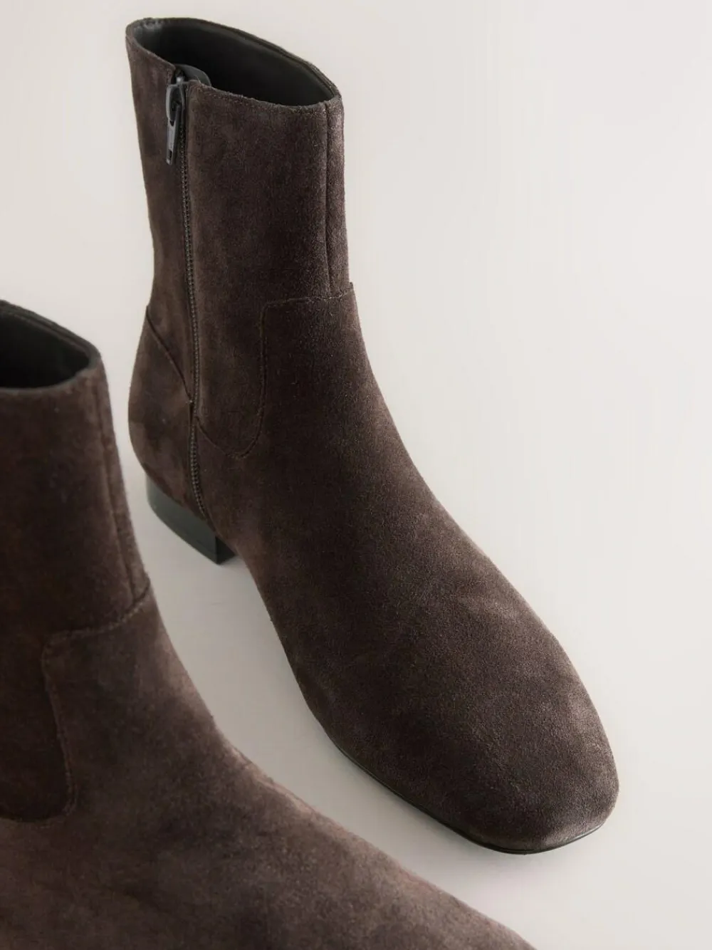 Next Forever Comfort® Flat Ankle Boots Chocolate Brown Suede