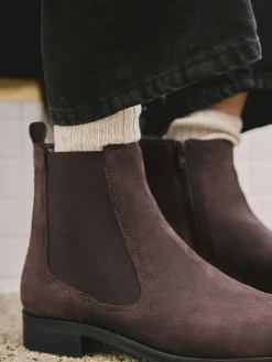 Discount Next Chocolate Brown Suede Standard/Wide Fit Forever Comfort® Chelsea Ankle Boots