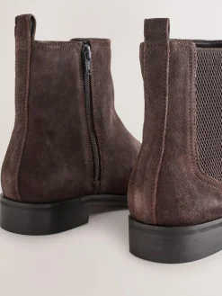 Discount Next Chocolate Brown Suede Standard/Wide Fit Forever Comfort® Chelsea Ankle Boots