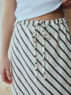 Next Chocolate Brown Summer Column Skirt With Linen^Women Skirts