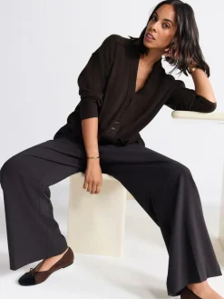 Next Chocolate Brown Supersoft V-Neck Cardigan With Pockets^Women Knitwear|Knitwear