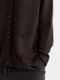 Next Chocolate Brown Supersoft V-Neck Cardigan With Pockets^Women Knitwear|Knitwear