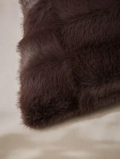 Next Textured Faux Fur Check Cushion^ Cushions & Throws