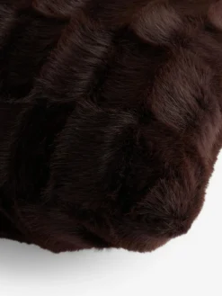 Next Textured Faux Fur Check Cushion^ Cushions & Throws