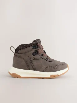 Online Next Warm Lined Walking Boots Chocolate Brown