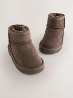 Outlet Next Chocolate Brown Water Repellent Standard Fit (F) Suede Pull On Boots