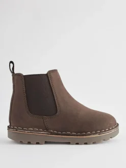 Next Wide Fit (G) Warm Lined Leather Chelsea Boots^BOY Baby Winter Clothing|Baby Boots