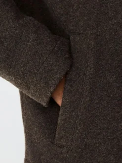 Discount Next Chocolate Brown Wool Look Zip Through Funnel Fleece