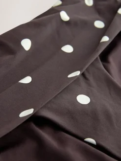 New Next Chocolate Brown/Cream Spot Roll Top Bikini Bottoms