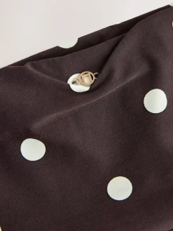 New Next Chocolate Brown/Cream Spot Roll Top Bikini Bottoms