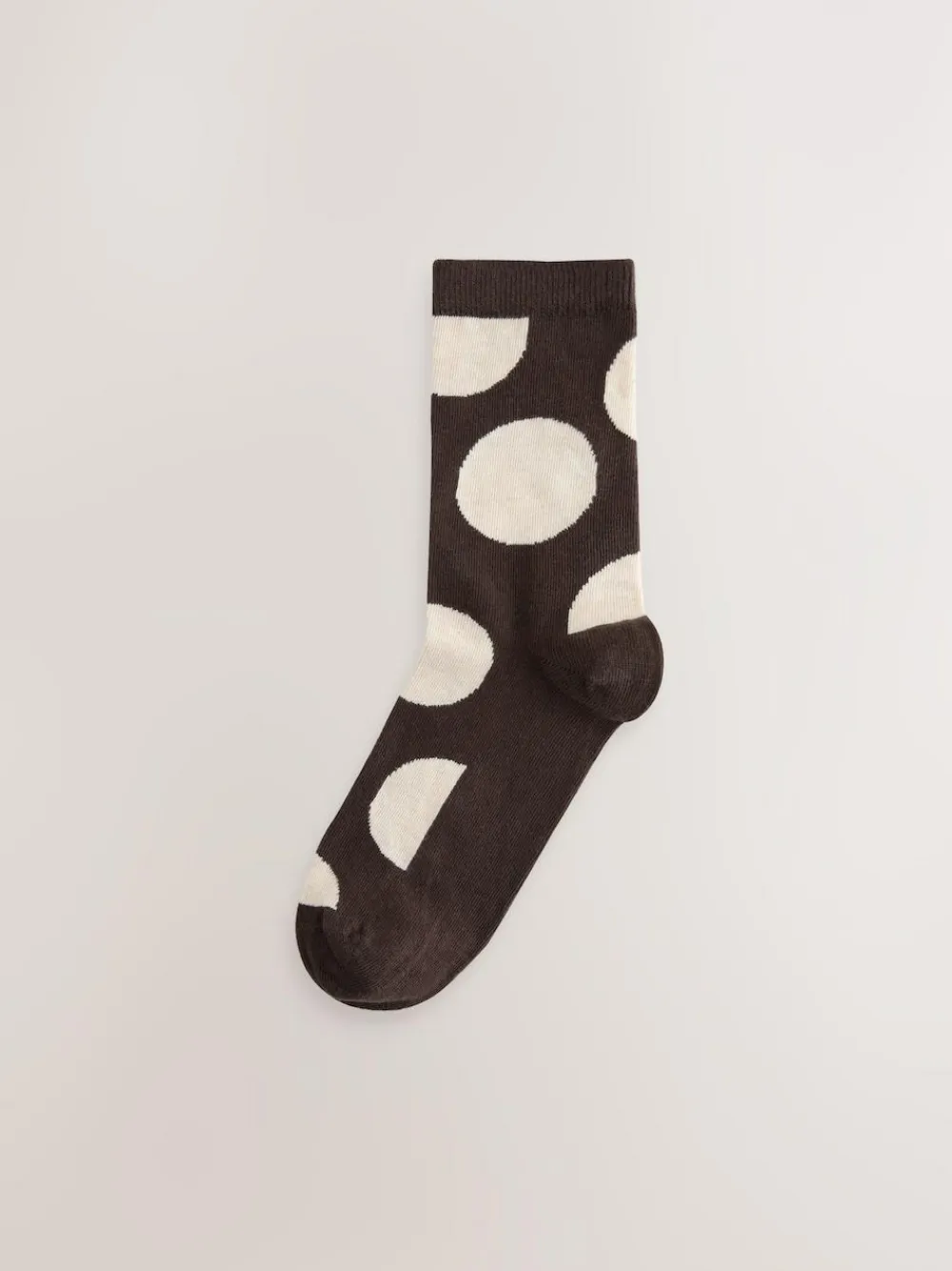 Online Next Ankle Socks 5 Pack Chocolate Brown/White Spot