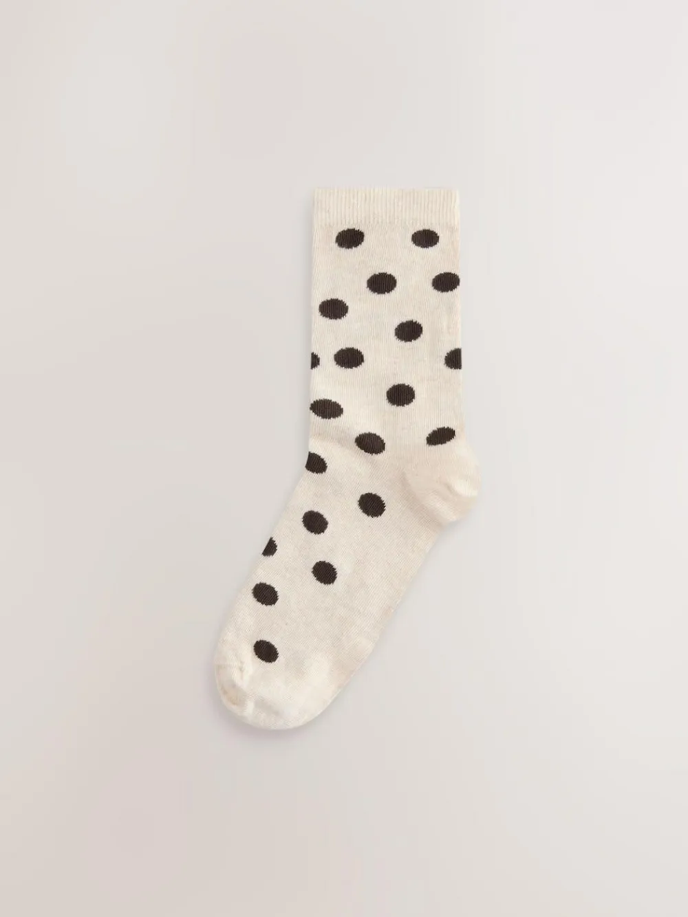 Online Next Ankle Socks 5 Pack Chocolate Brown/White Spot