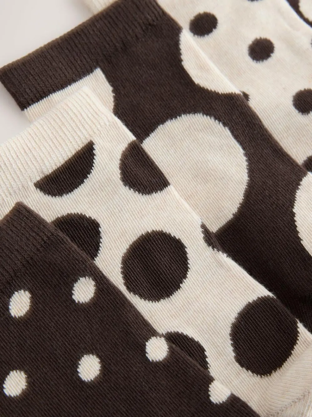 Online Next Ankle Socks 5 Pack Chocolate Brown/White Spot