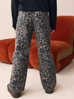 Discount Next Wide Leg Jeans (3-16yrs) Chocolate Leopard