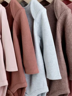 Next Chocolate Pink Long Sleeve Baby Bodysuits 5 Pack^ Newborn Clothing|Baby Girls