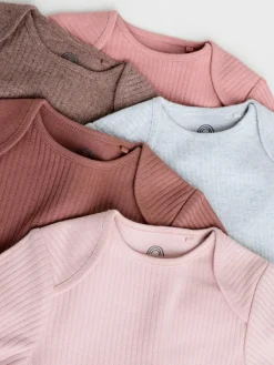 Next Chocolate Pink Long Sleeve Baby Bodysuits 5 Pack^ Newborn Clothing|Baby Girls