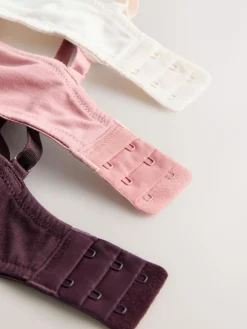 Discount Next Pad Non Wire Cotton Blend Ultimate Comfort Bras 3 Pack Chocolate/Pink/Cream