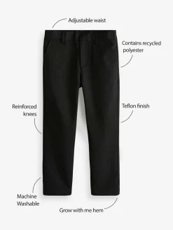 Clarks Black Fastened School Trousers with Stretch^BOY Tznius Pants