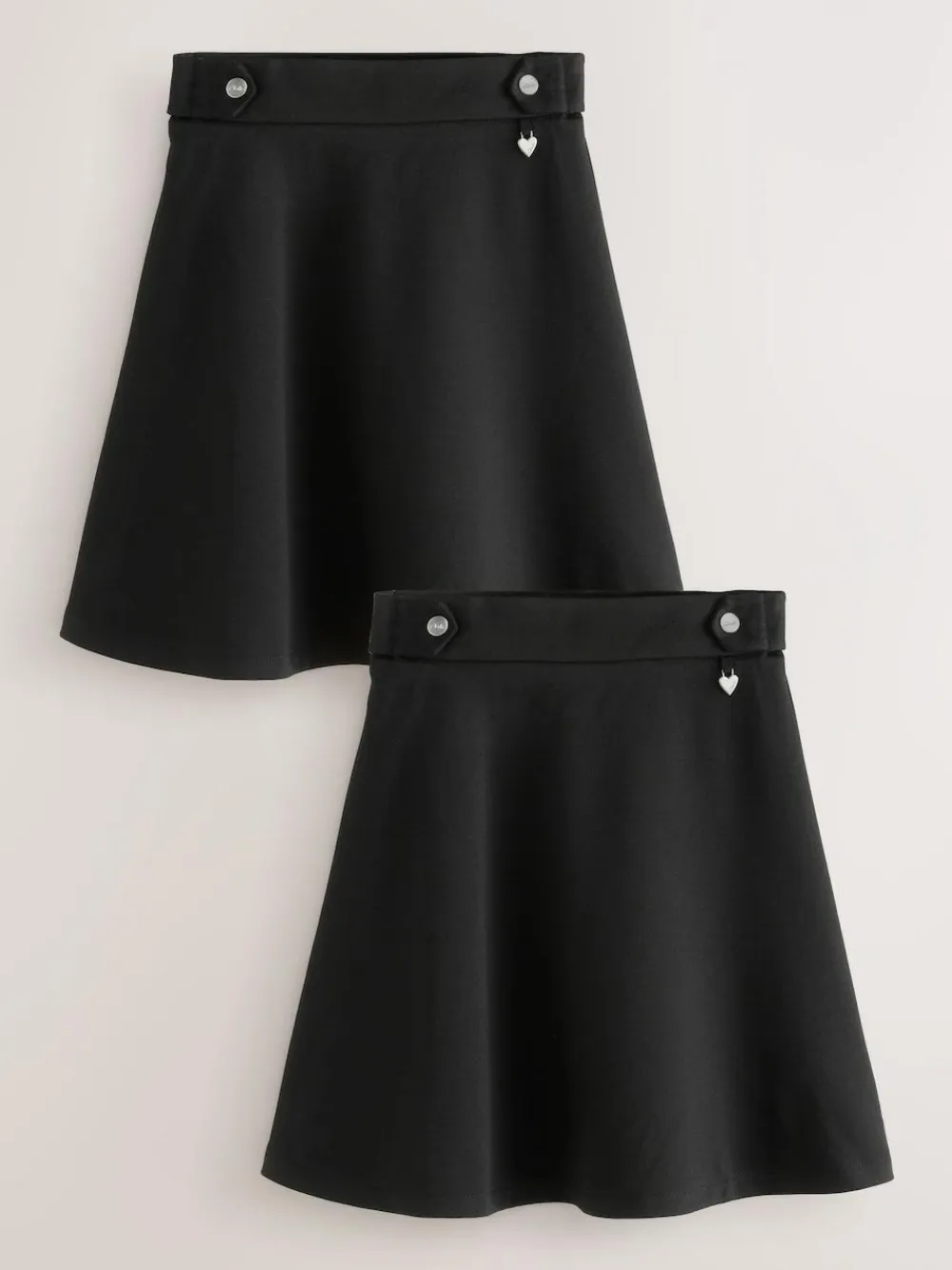Clarks Pull-On Ponte Skater School Skirts 2 Pack Black