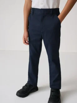 Discount Clarks Navy Slim Fit Boys Fastening School Trousers
