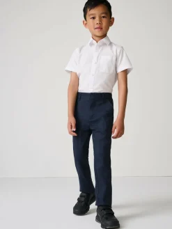 Discount Clarks Navy Slim Fit Boys Fastening School Trousers