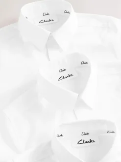 Discount Clarks Long Sleeve School Shirts 3 Pack White