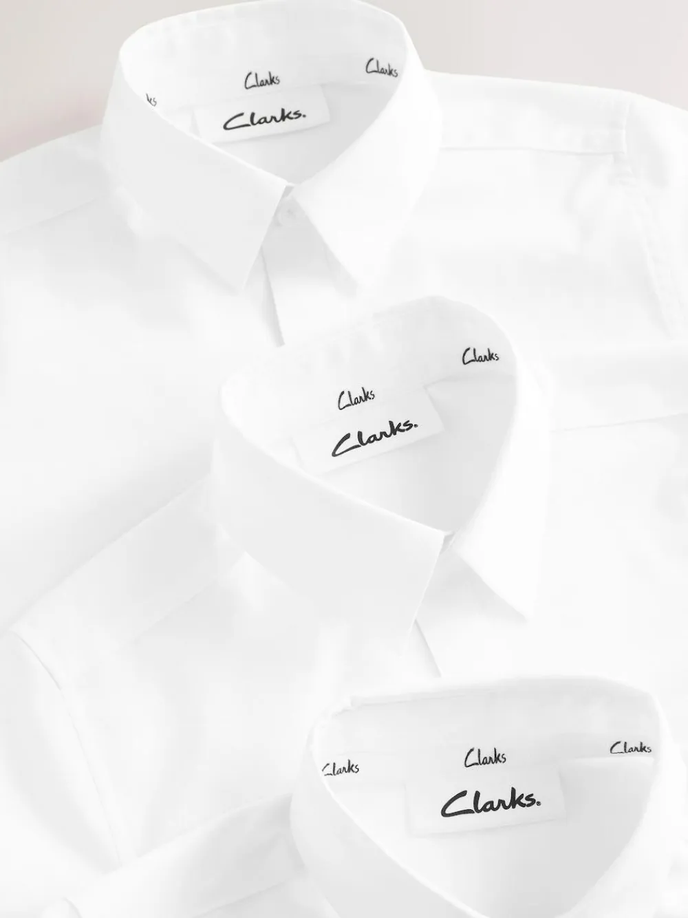 Discount Clarks Long Sleeve School Shirts 3 Pack White