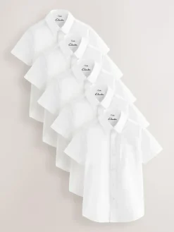 Clarks White Short Sleeve School Shirts 5 Pack^BOY Shirts