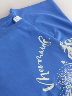 Next Cobalt Blue Graphic Nightie^Women All Night & Lounge|Nightwear