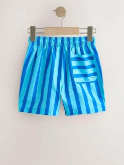 Discount Next Stripe Swim Shorts (3-16yrs) Cobalt Blue