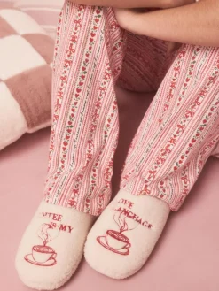 Next Coffee Mule Borg Slippers^Women All Night & Lounge