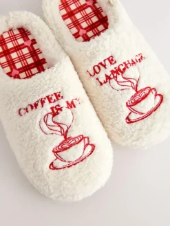 Next Coffee Mule Borg Slippers^Women All Night & Lounge