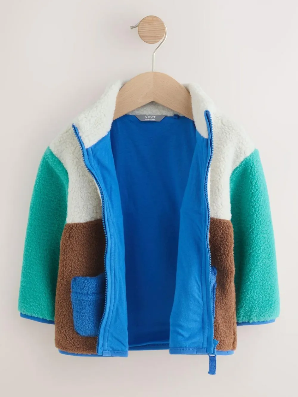 Discount Next Colourblock Plain Funnel Neck Fleece Zip Through Fleece (3mths-7yrs)