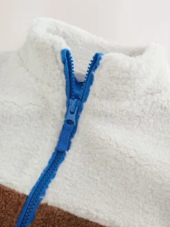 Discount Next Colourblock Plain Funnel Neck Fleece Zip Through Fleece (3mths-7yrs)