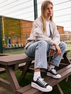 Outlet Converse All Star Move Chuck Ox Platform Trainers Black