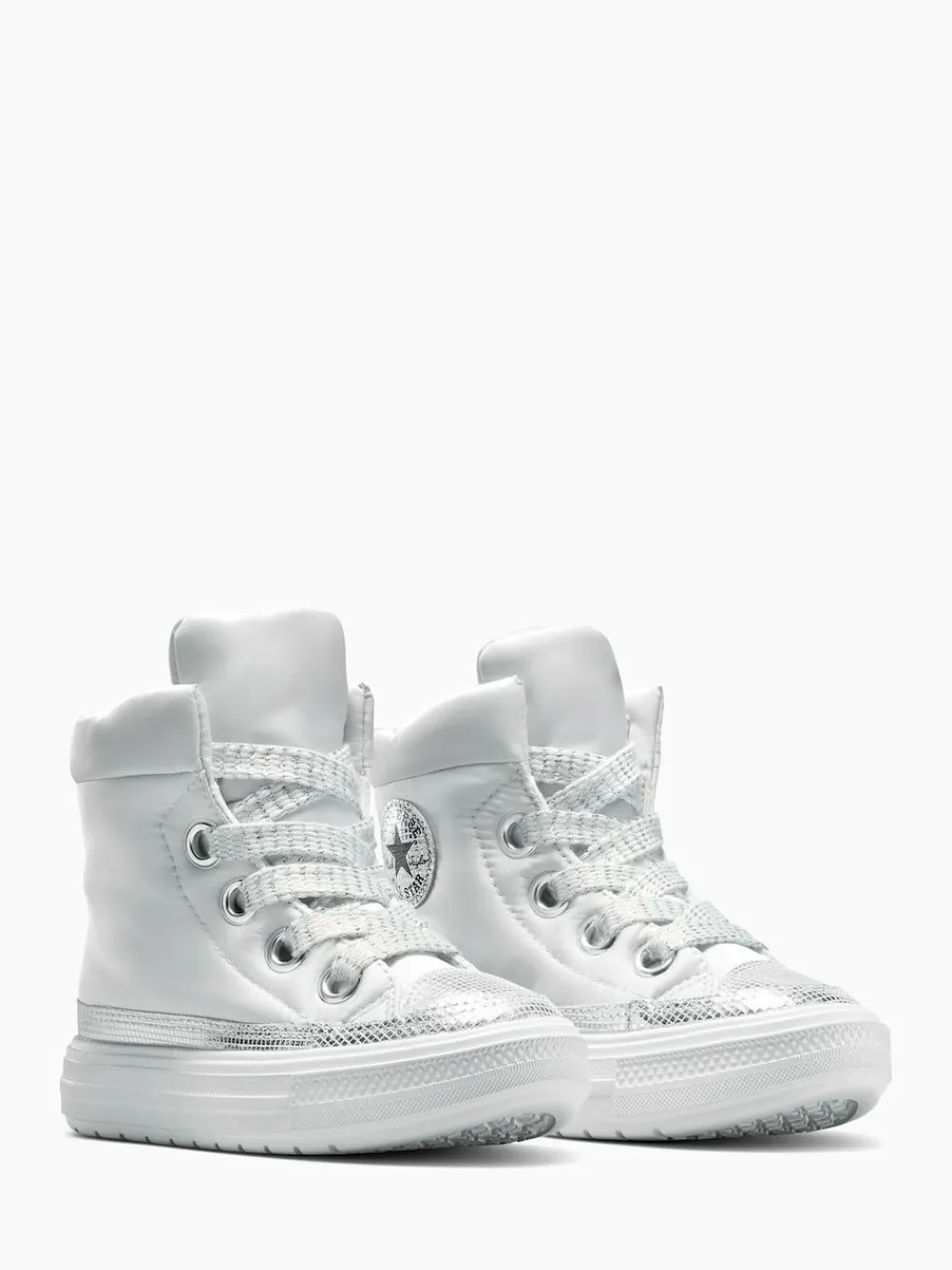 Clearance Converse Silver Chuck Taylor Kid Lift Trainers