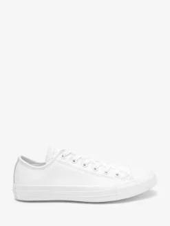 Converse White Chuck Taylor All Stars Leather Ox Trainers^Women Sneakers