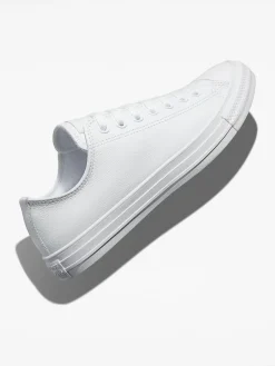 Converse White Chuck Taylor All Stars Leather Ox Trainers^Women Sneakers