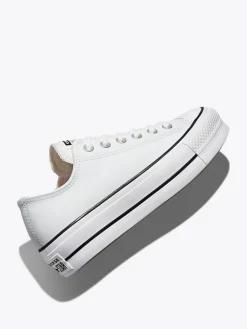 Outlet Converse Platform Lift Chuck Ox Leather Trainers White