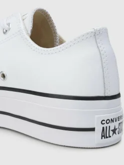 Outlet Converse Platform Lift Chuck Ox Leather Trainers White
