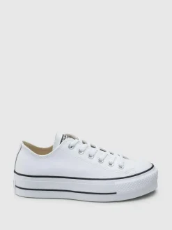 Outlet Converse Platform Lift Chuck Ox Leather Trainers White