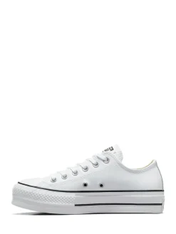 Outlet Converse Platform Lift Chuck Ox Leather Trainers White