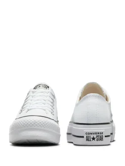 Outlet Converse Platform Lift Chuck Ox Leather Trainers White
