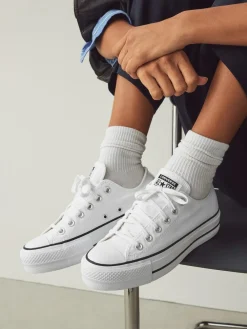 Hot Converse Platform Lift Chuck Ox Trainers White