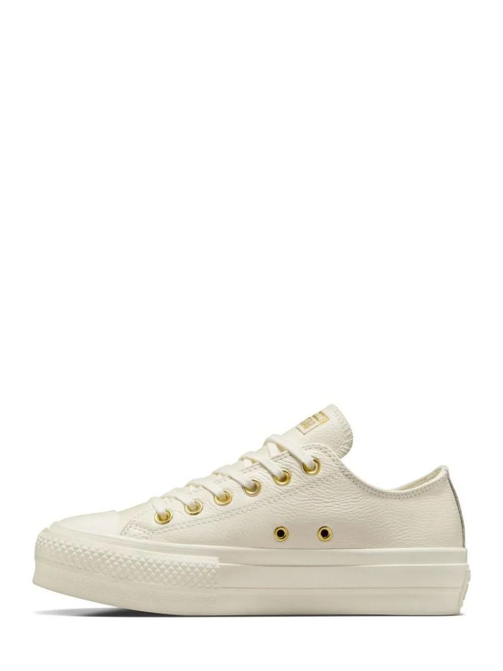Best Converse White/Gold Chuck Taylor All Star Lift Mono Leather Low Trainers