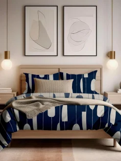 Copenhagen Home Navy Luka Duvet Cover Set^ Branded Bedlinen